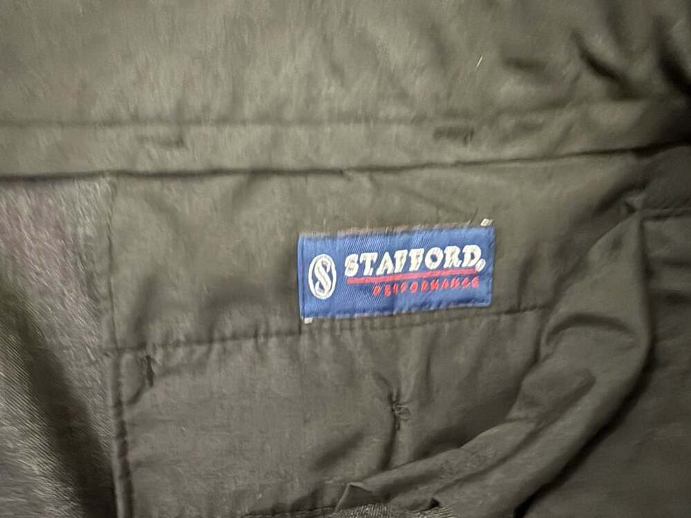 Stafford Performance Dress Pants Mens 42x30 Brown Wool Blend Classic Fit Black - Picture 7 of 13